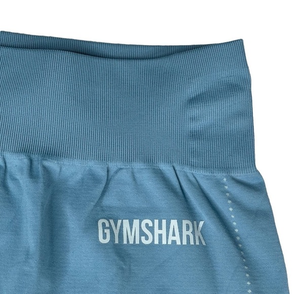 Gymshark Seamless Leggings XS Contour Breeze Tights Spell Out Logo Blue - Picture 3 of 11